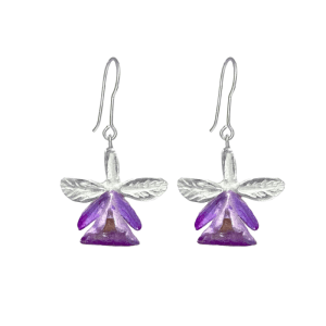 Aretes Orquídea Morada Mini