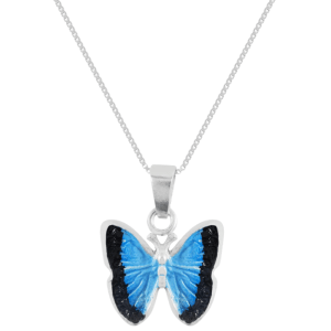 collar mariposa azul