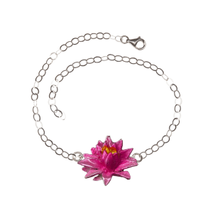 pulsera flor de loto en plata